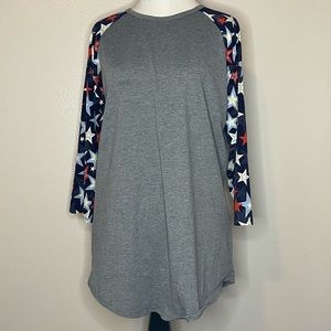 4th if July lularoe three quarter sleeve top.